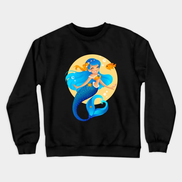 Blue Mermaid Crewneck Sweatshirt by Redheadkls